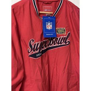 NWT MEN'S REEBOK SUPER BOWL XXXVIII 2004 HOUSTON TX RED V-NECK PULL OVER M